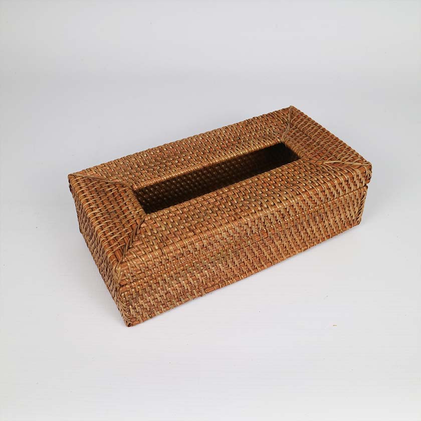 Rectangular Rattan Tissue Box