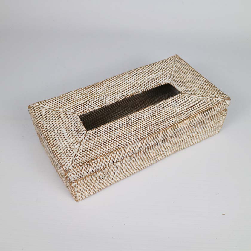 Rectangular Rattan Tissue Box