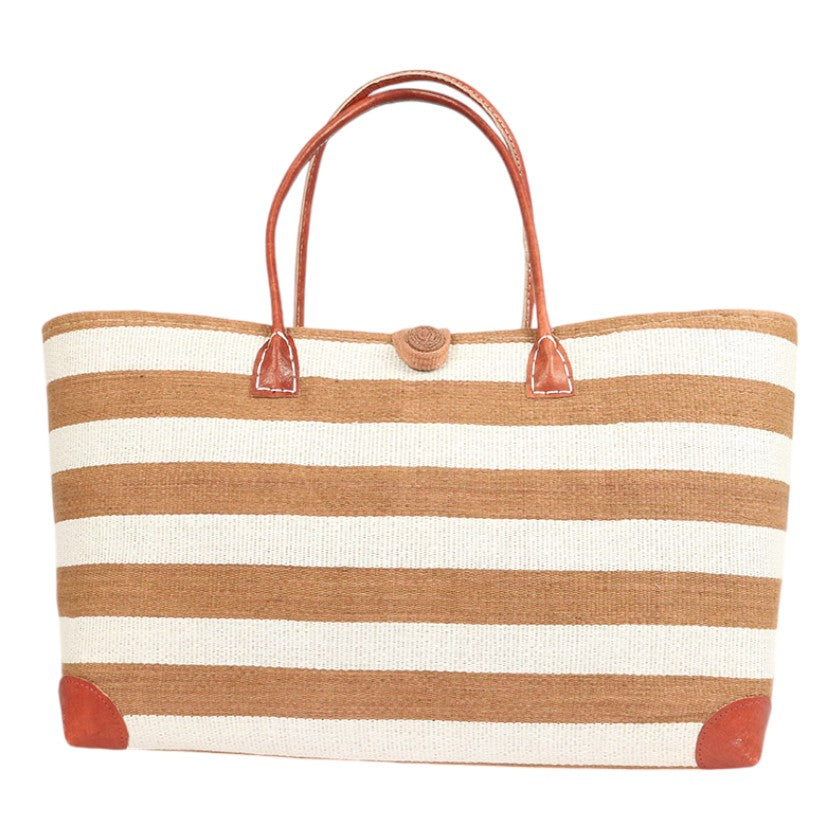 Wild Silk Bag With Leather Handles