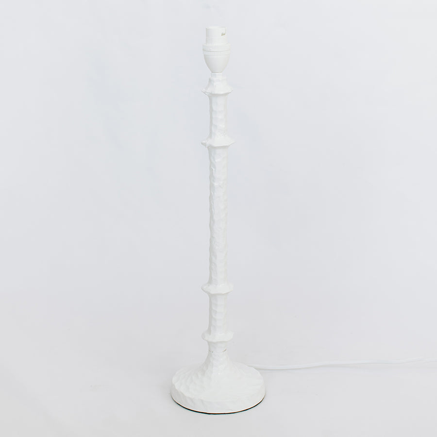 Hammered Small Lamp Base | White