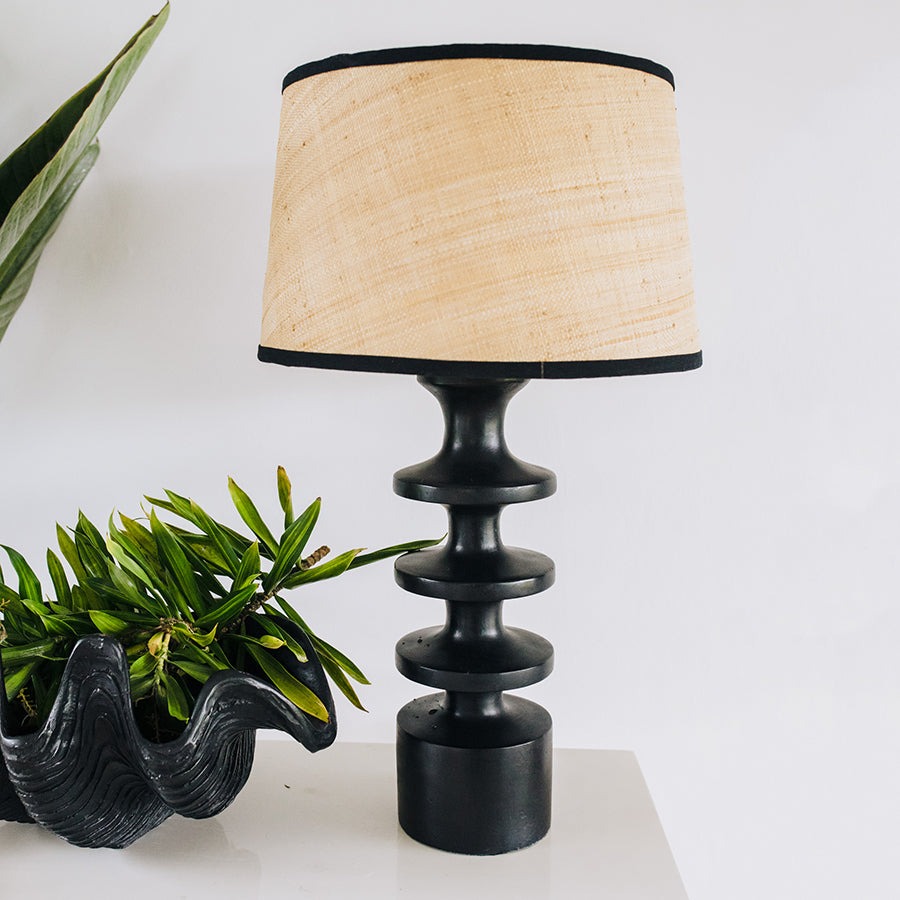 Medium Stepped Lamp Base | Black