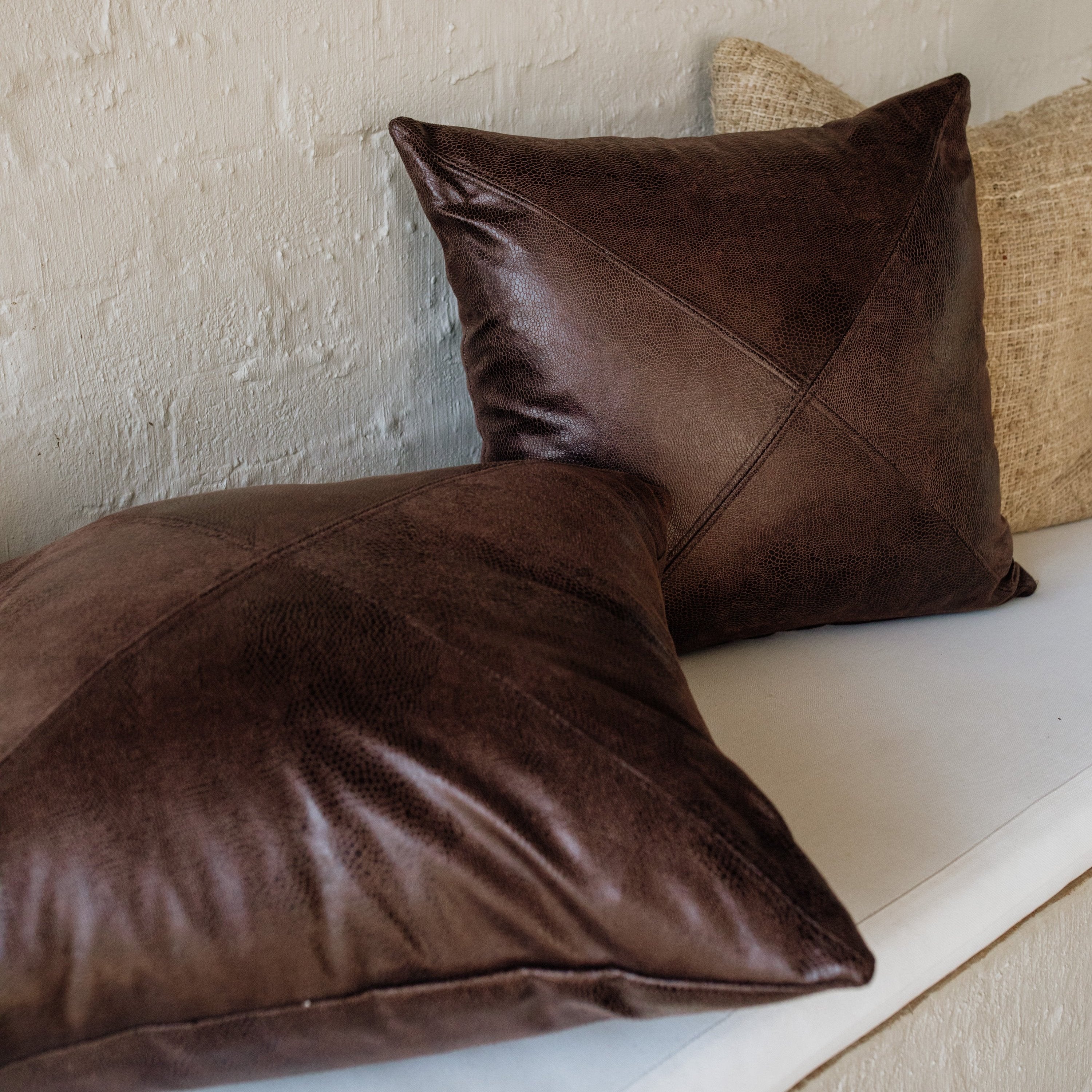 Leather Cushion Cover | Brown