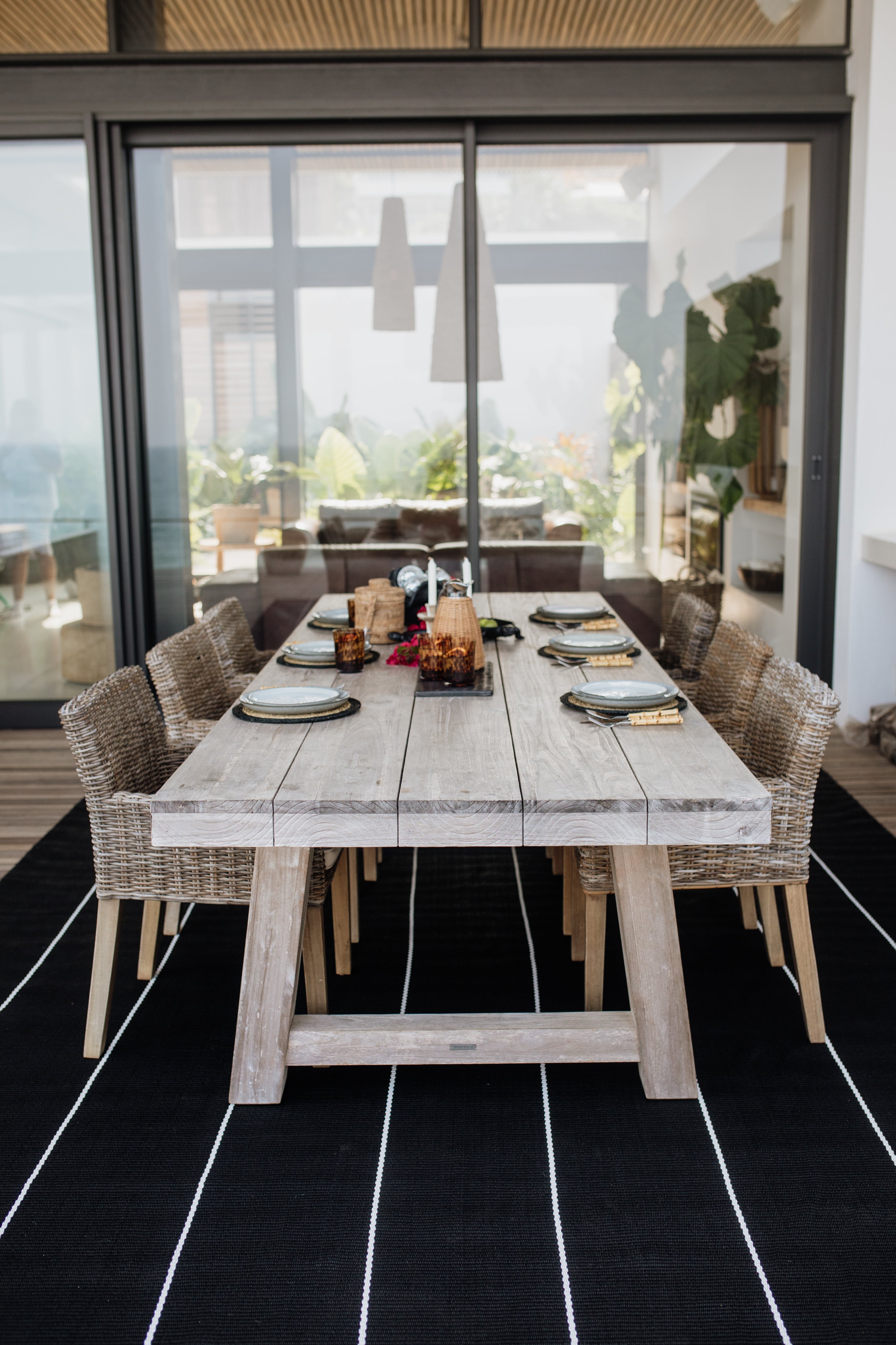 Thermal Rattan & Stainless Steel Flask | Light Tan