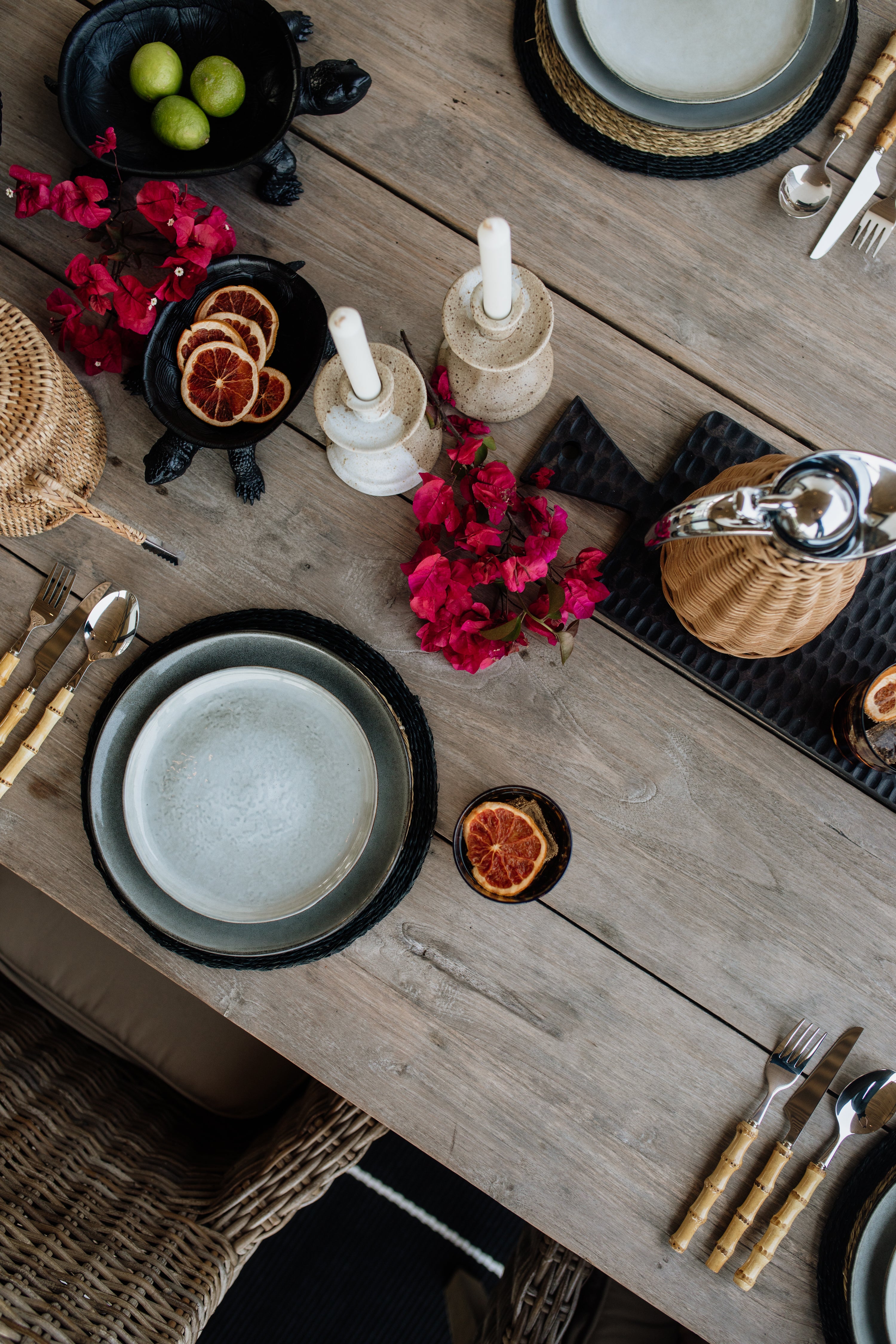 Thermal Rattan & Stainless Steel Flask | Light Tan