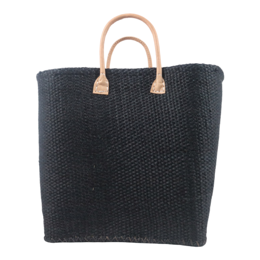 Sisal Bag With Leather Handles – Homestead Decor