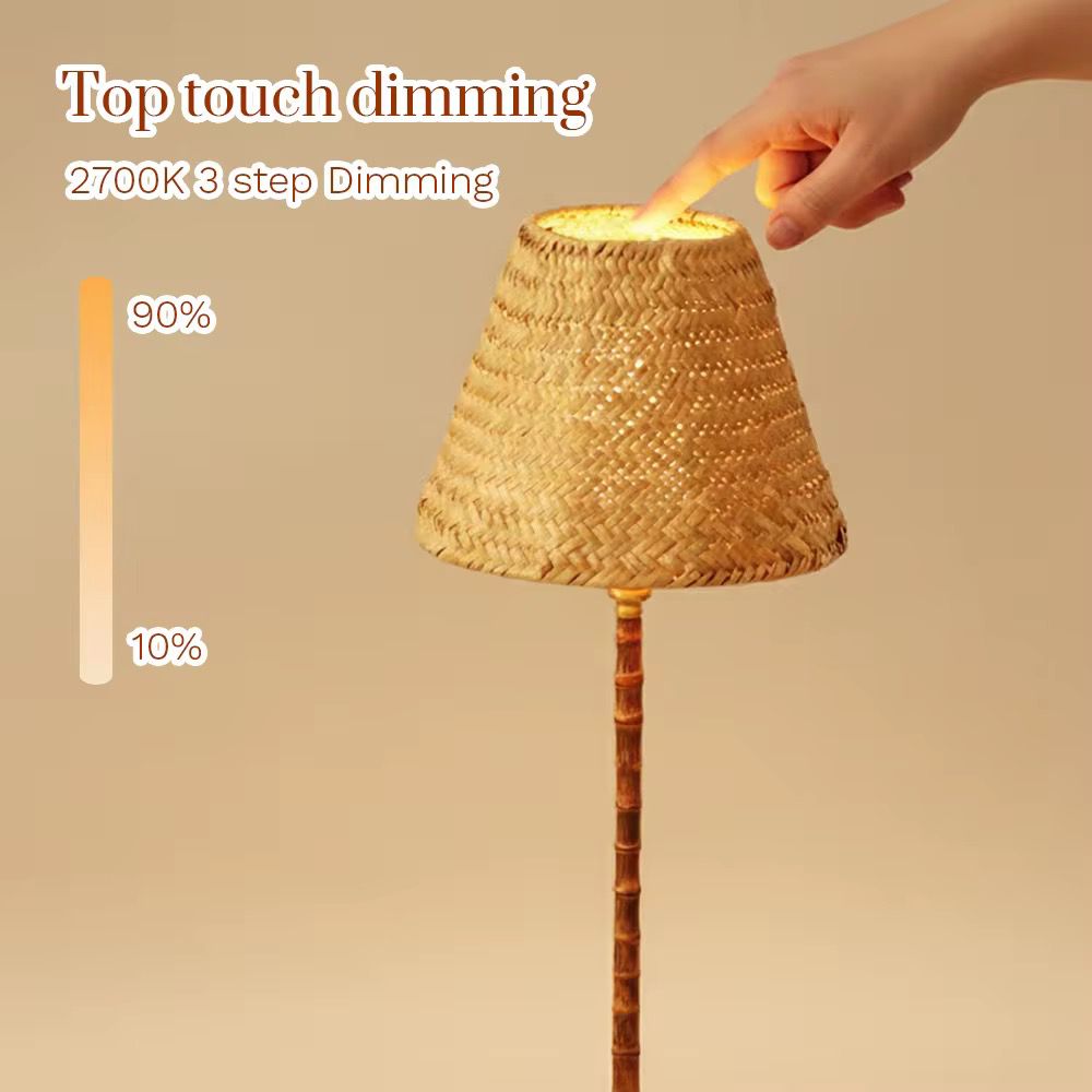 Bamboo Table Lamp With Lampshade
