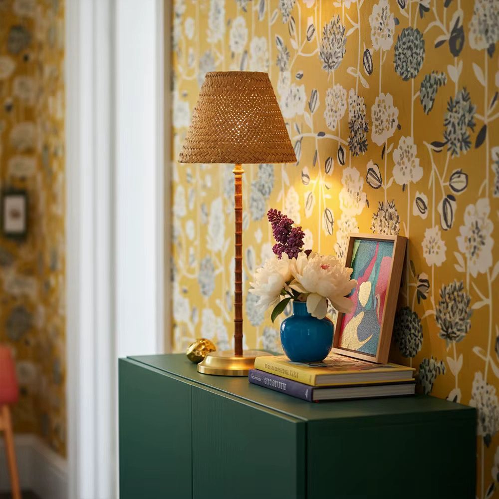 Bamboo Table Lamp With Lampshade