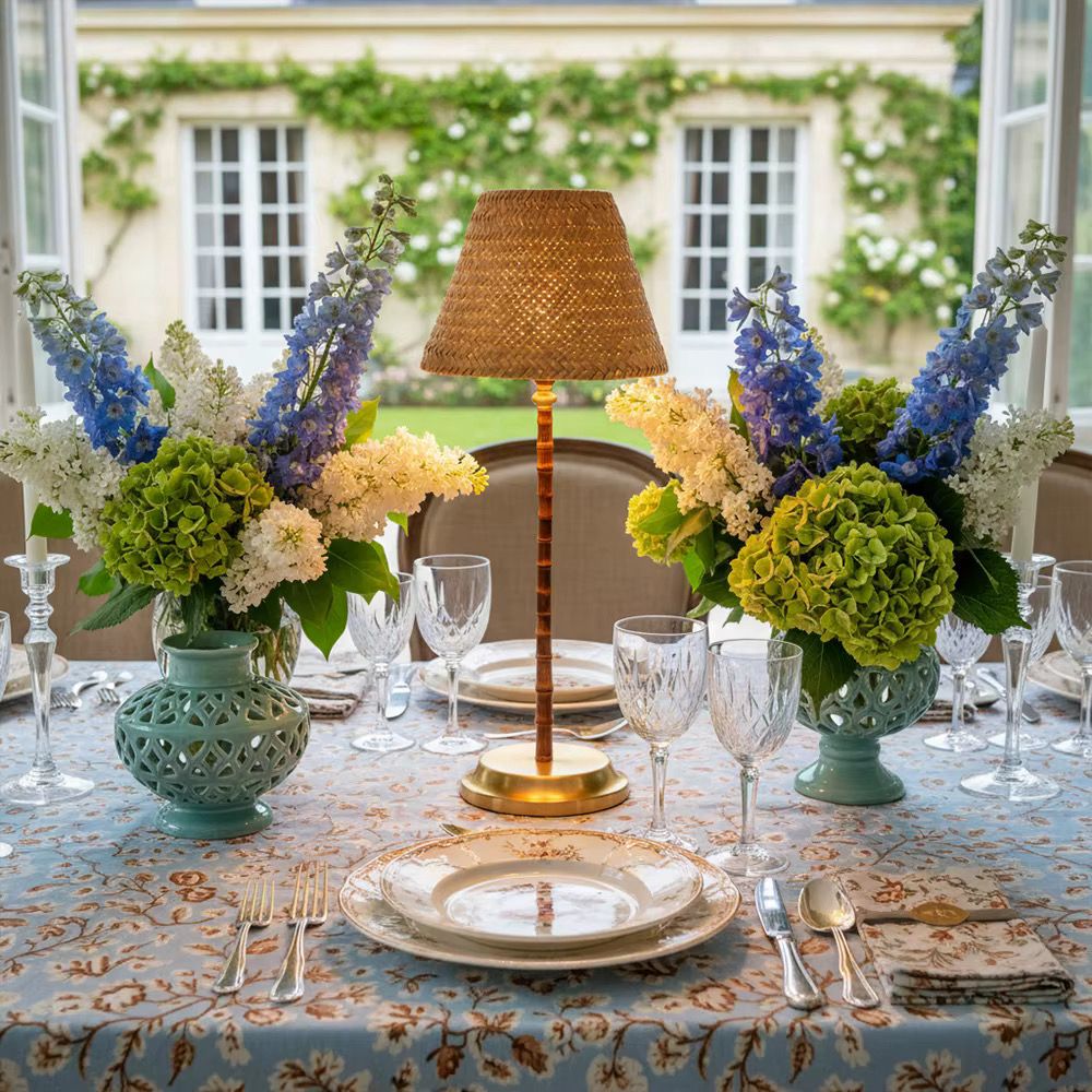 Bamboo Table Lamp With Lampshade