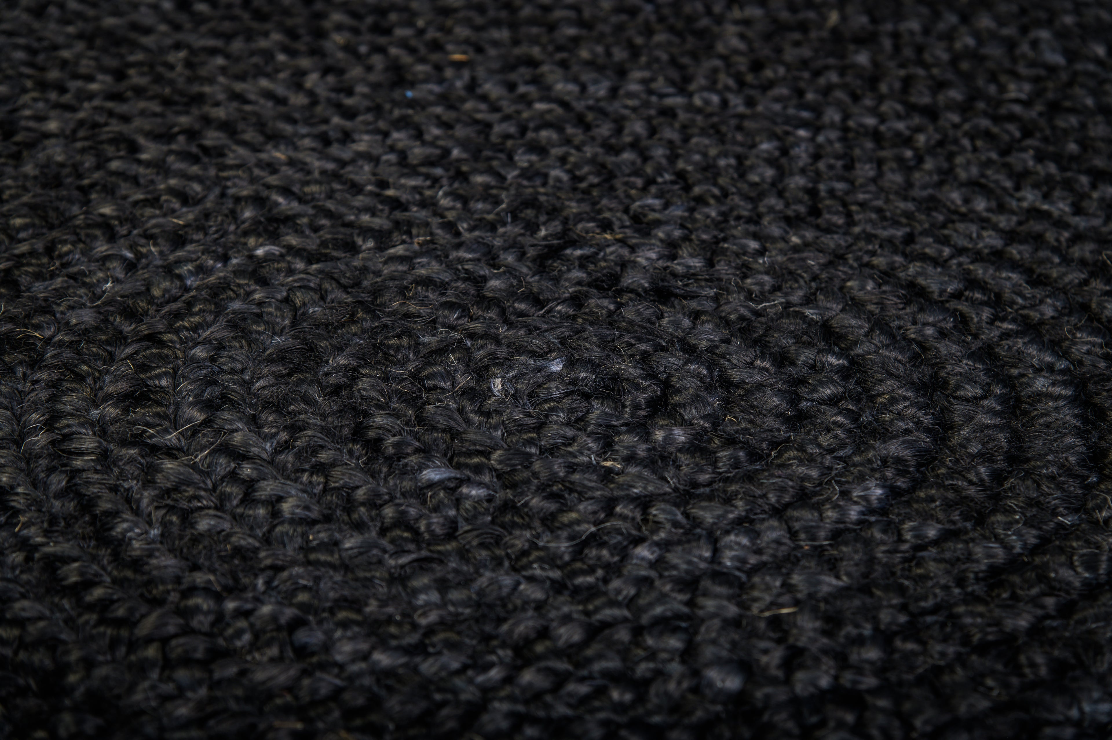 Black Round Jute Rug
