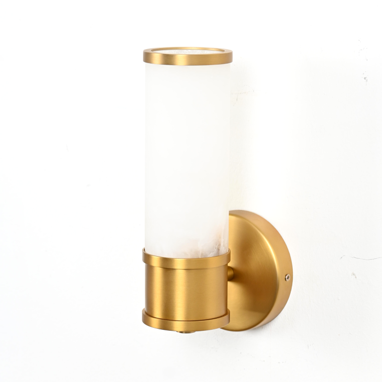 Clarrissa Wall Light | Alabaster & Gold Metal Finish