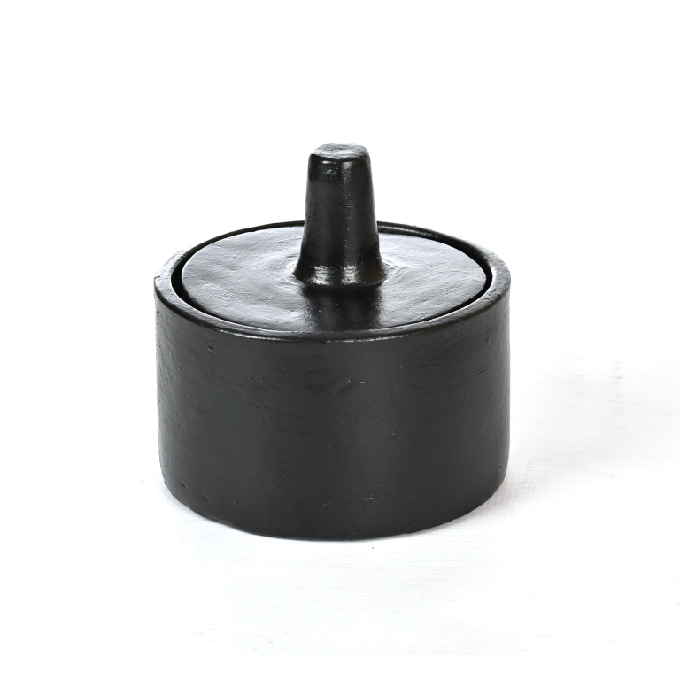 Clay Jar With Lid | Matt Black