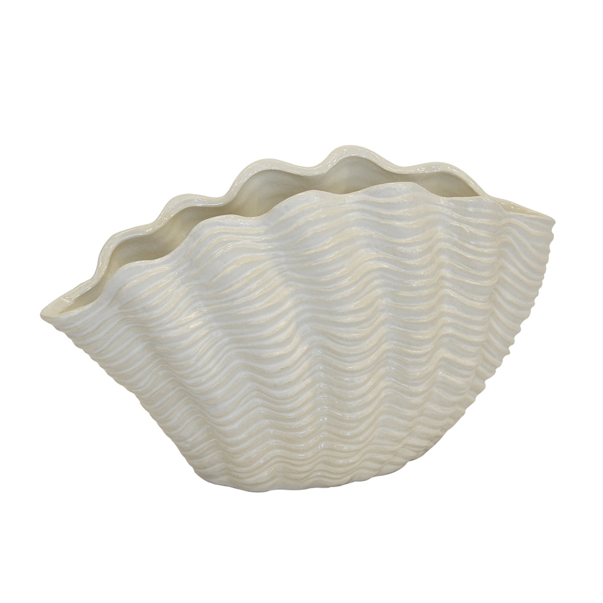 CERAMIC CLAM SHELL VASE