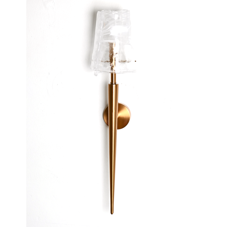 Kimberlee Wall light with Glass Shade | White Glass & Gold Finish