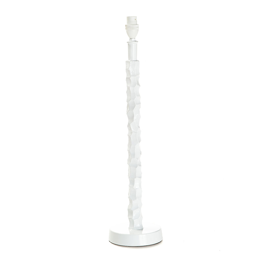 Chiselled Metal Lamp Base | White
