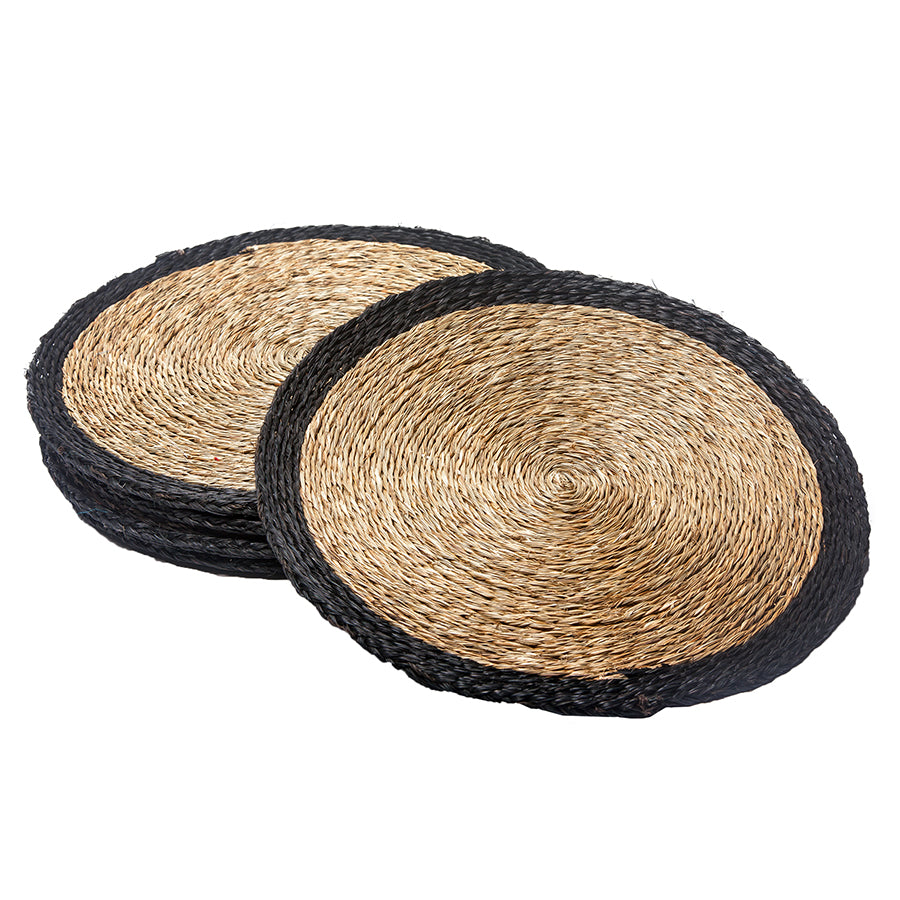 Woven Grass Placemats With Colour Trims