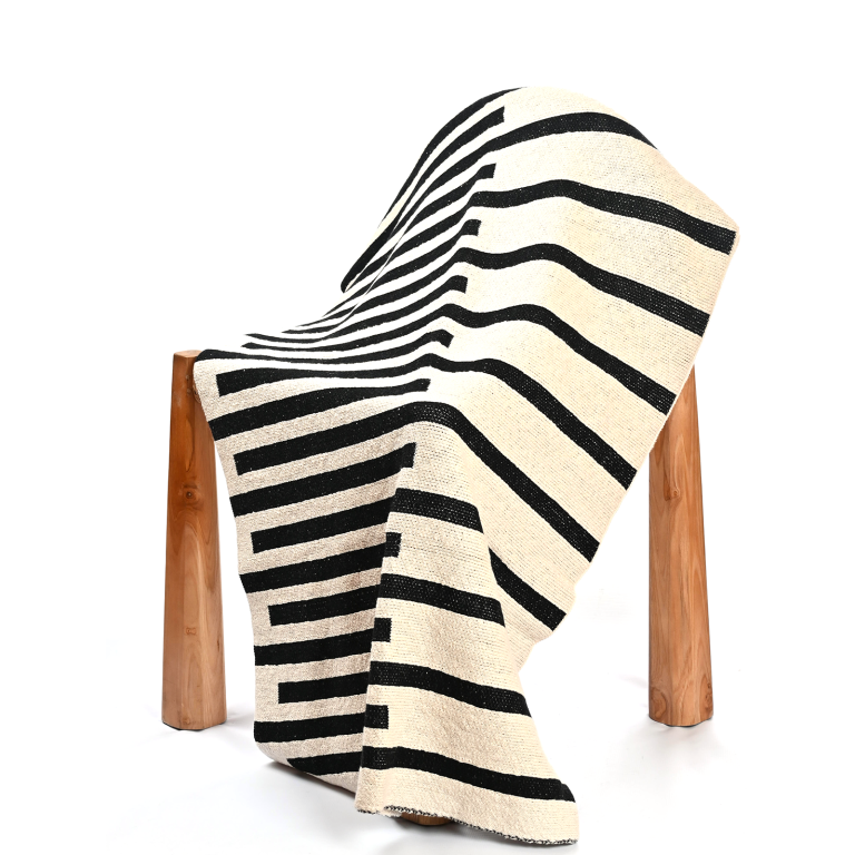 Striped Throw | Black & Natural