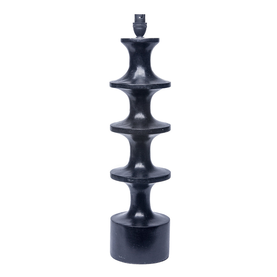 Medium Stepped Lamp Base | Black