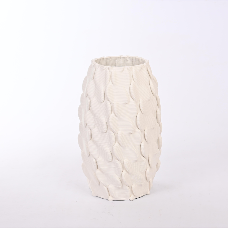 Vase with Discs | Off White