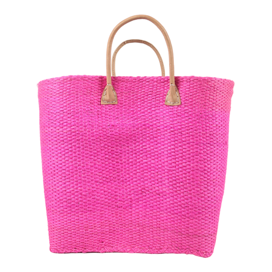 Sisal Bag With Leather Handles