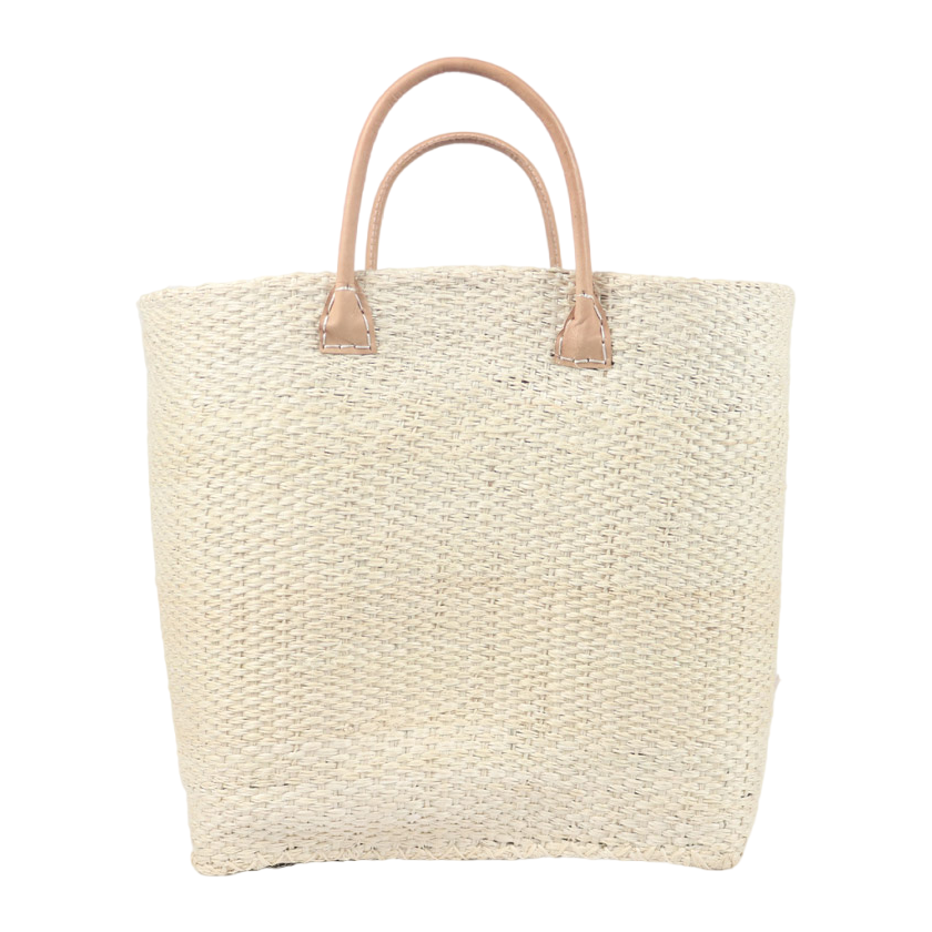 Sisal Bag With Leather Handles