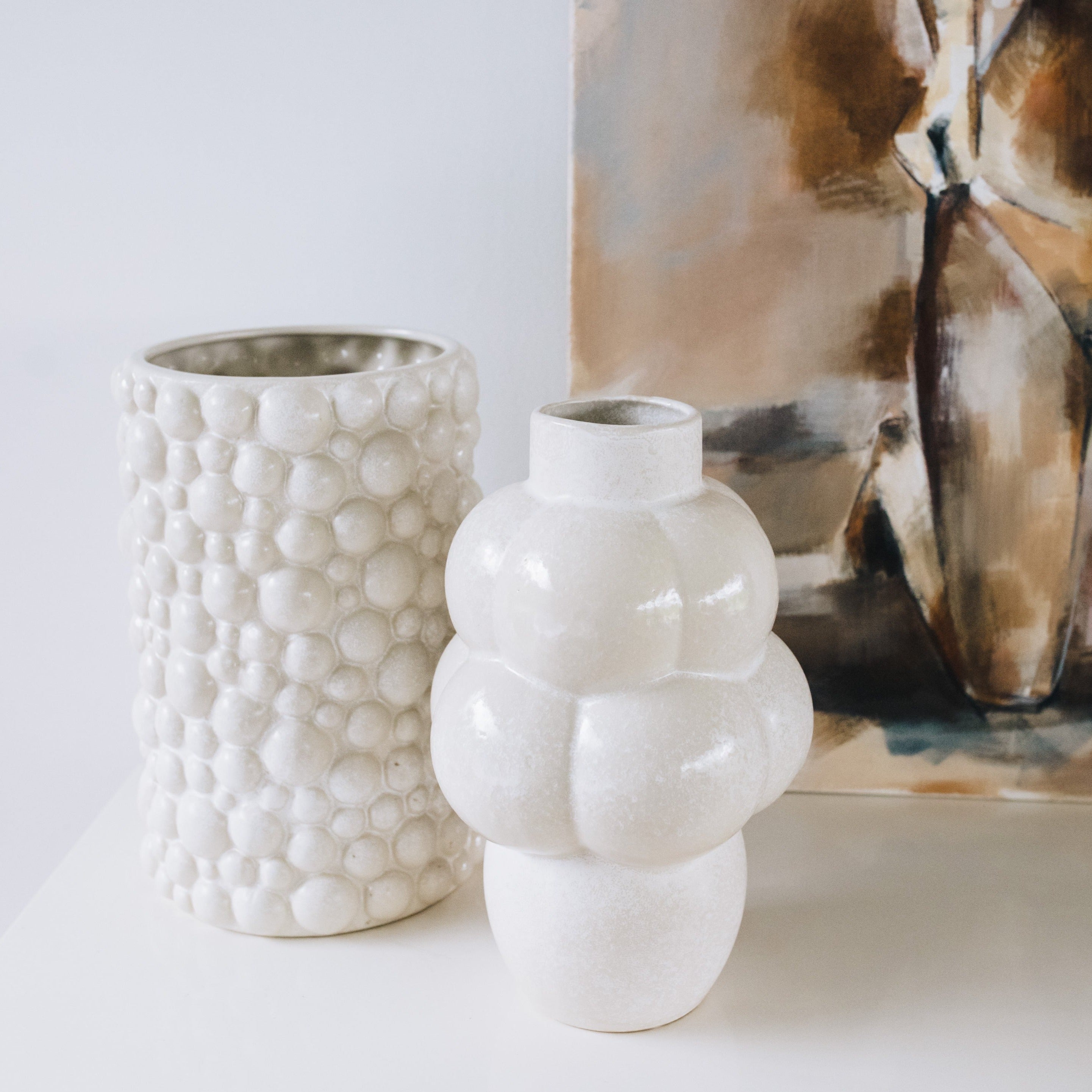 Ceramic Bubble Vase | Gloss White