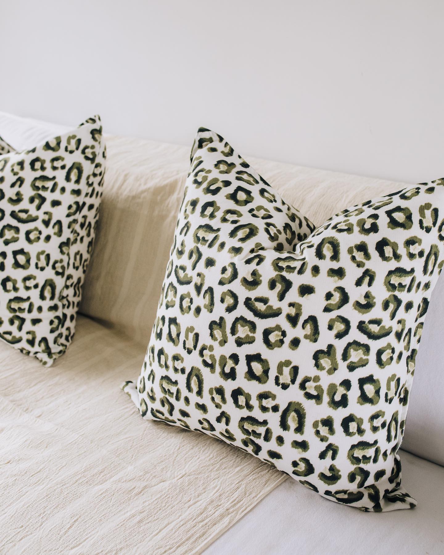 Khaki Leopard Print Cushion Cover