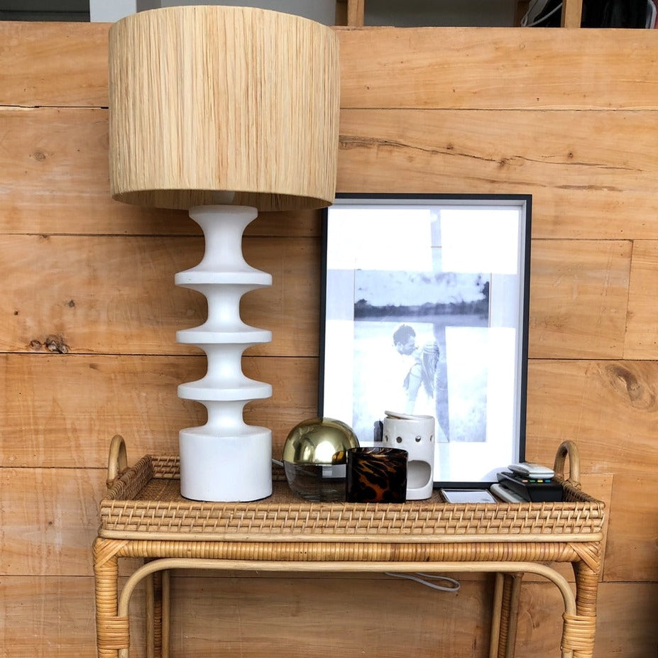 Small Stepped Lamp Base | White