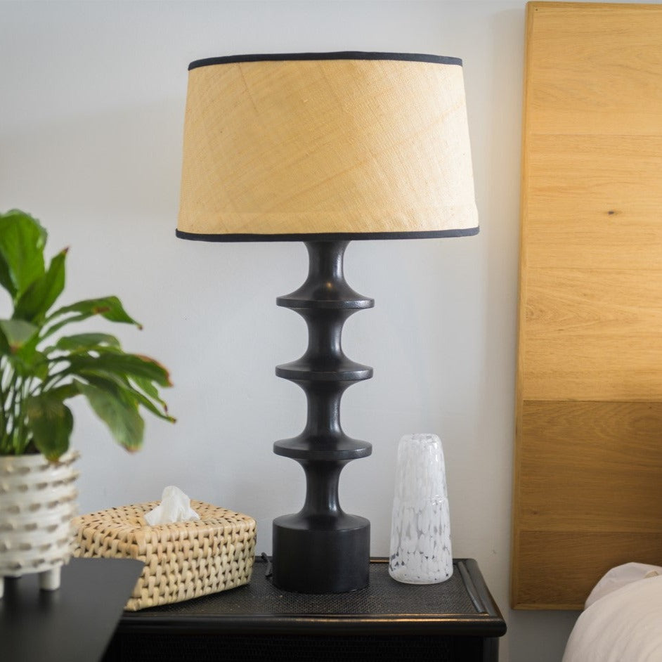 Medium Stepped Lamp Base | Black