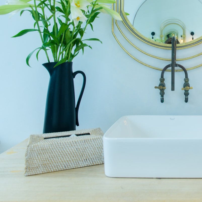 Rectangular Rattan Tissue Box