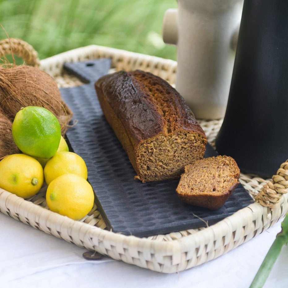 Dark Wooden Chopping Board with Dents & Handle