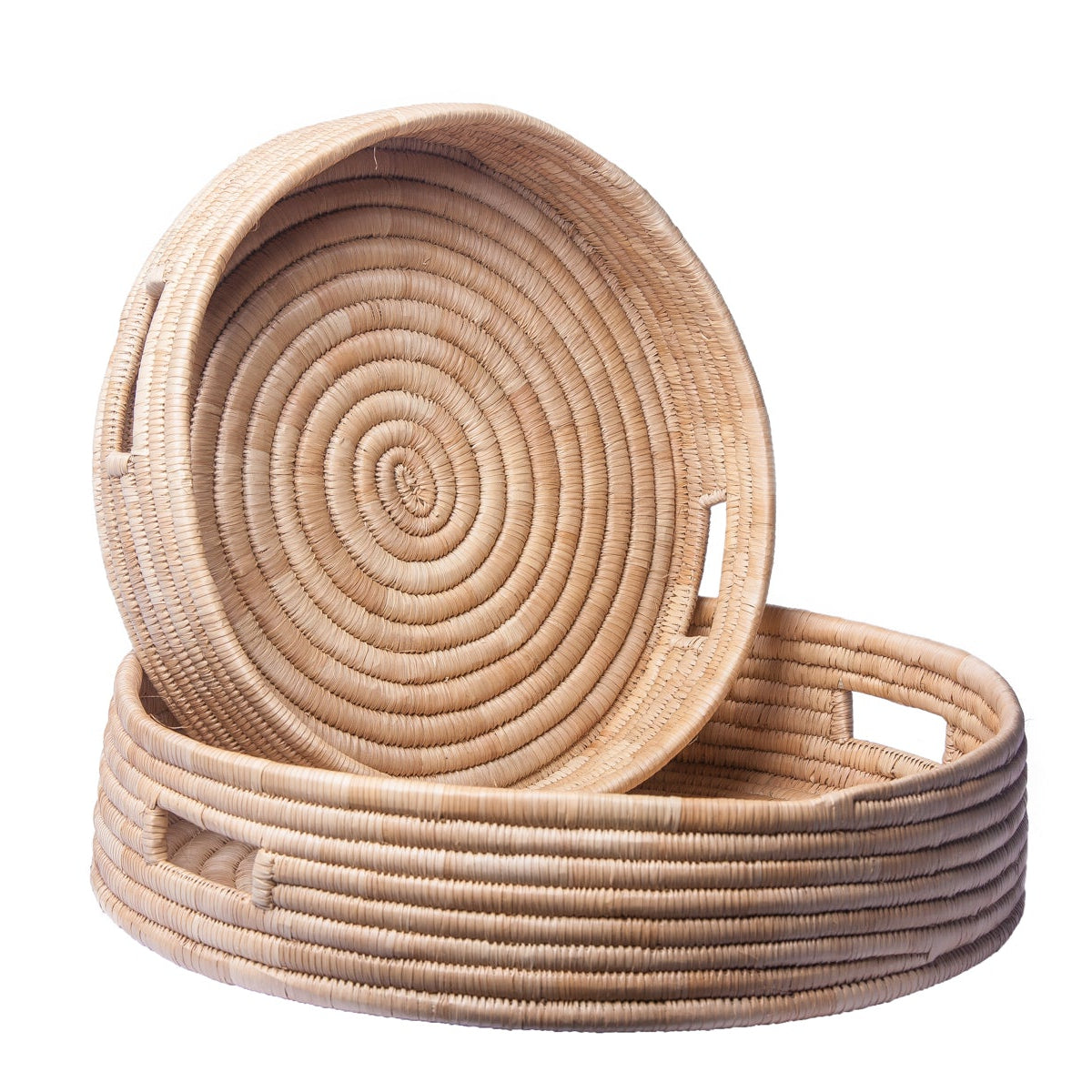 Round Palm Tray Set of 2
