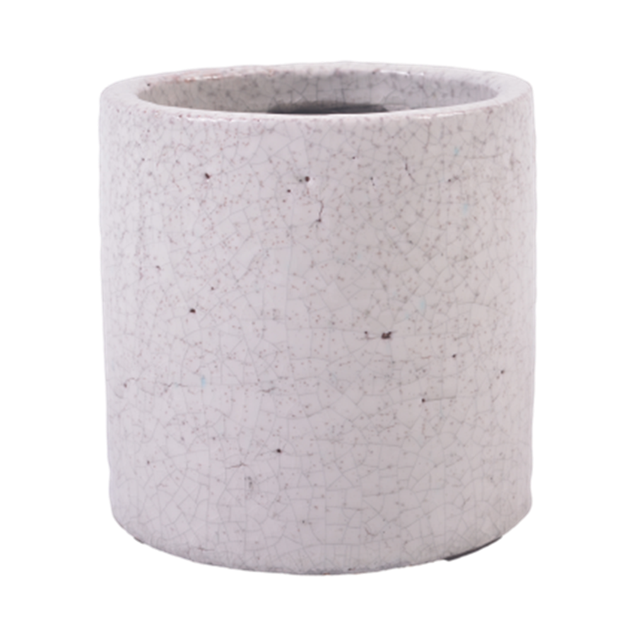 Ceramic Pot with Salt Glaze | White