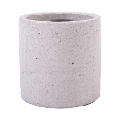 Ceramic Pot with Salt Glaze | White
