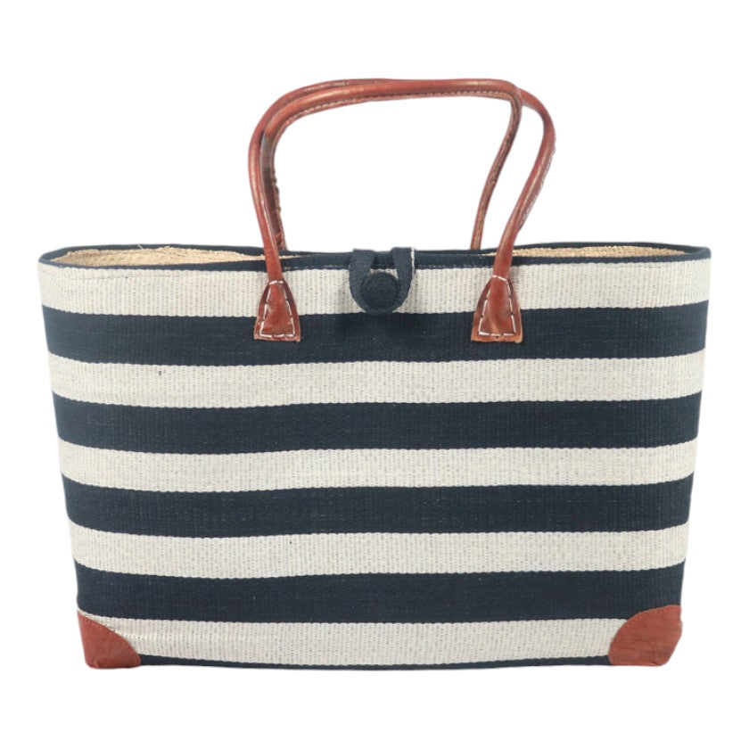 Wild Silk Bag With Leather Handles