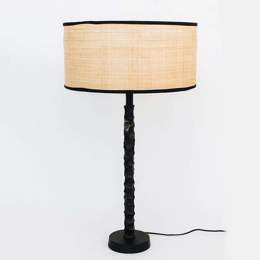 Chiselled Metal Lamp Base | Black