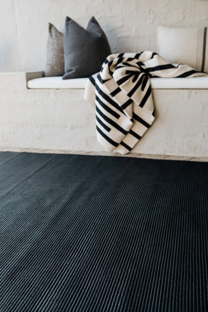 Striped Throw | Black &amp; Natural