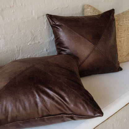 Leather Cushion Cover  | Brown