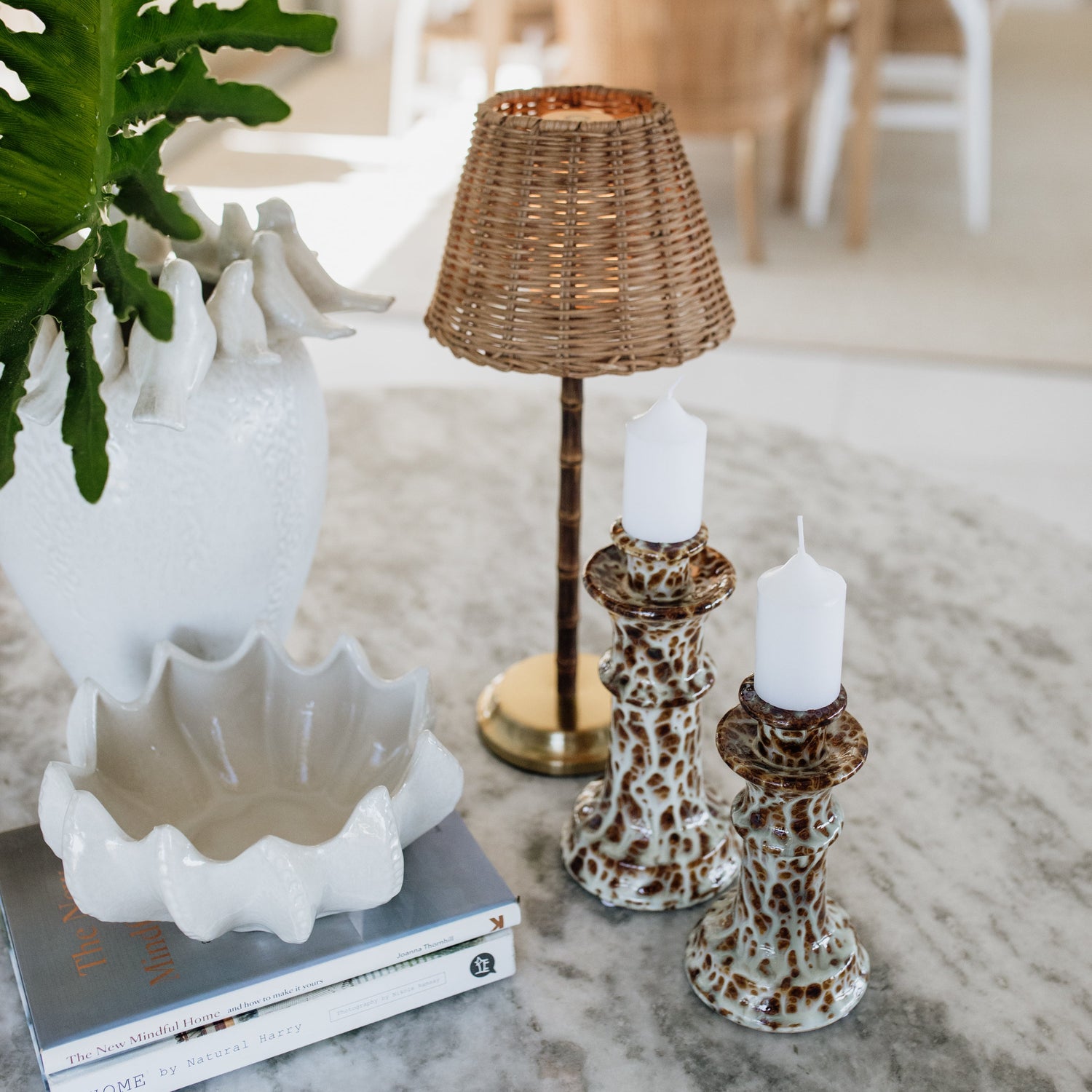 Bamboo Rechargeable Table Lamp With Lampshade