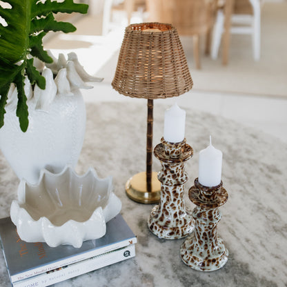 Bamboo Rechargeable Table Lamp With Lampshade