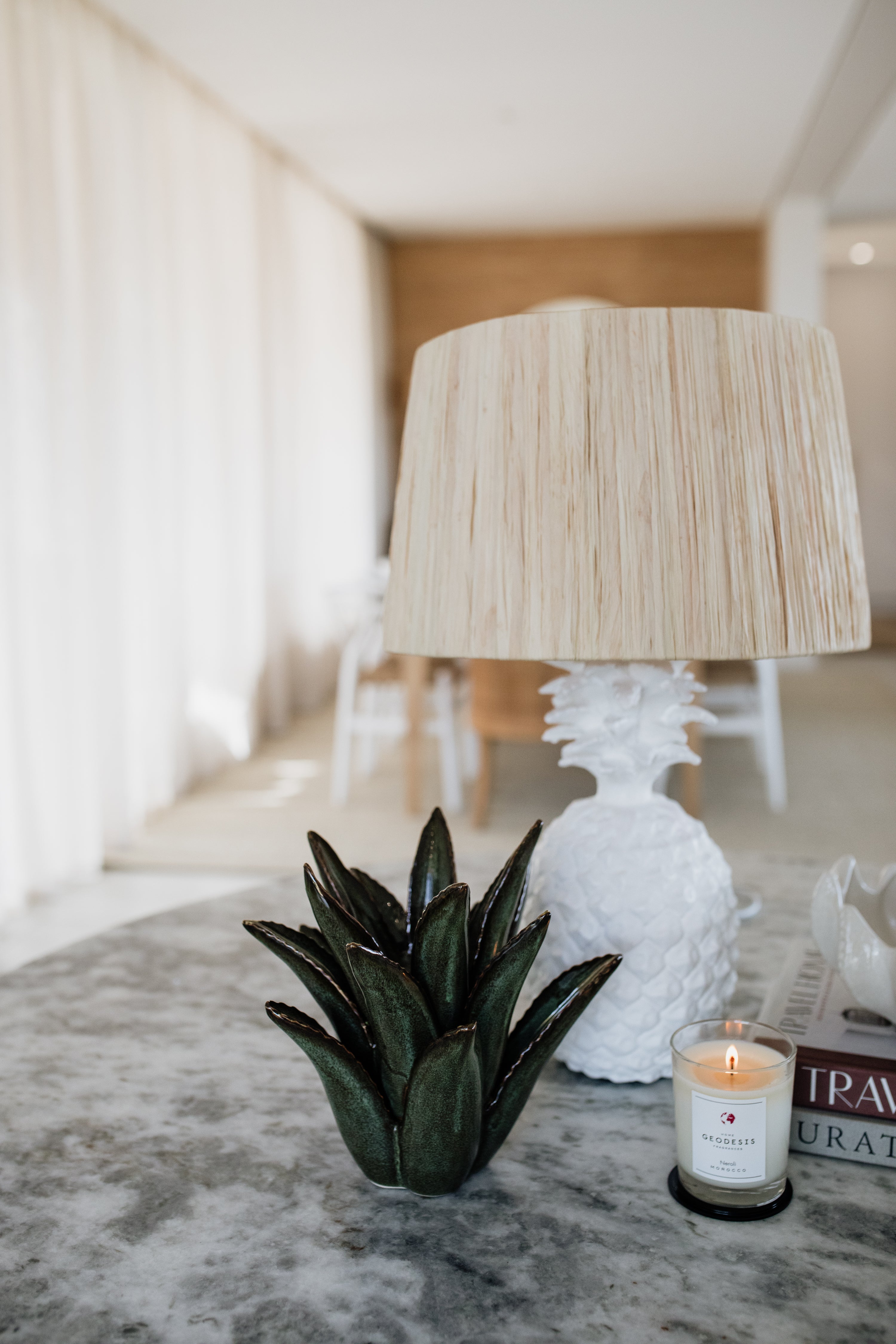 Pineapple Lamp Base | White