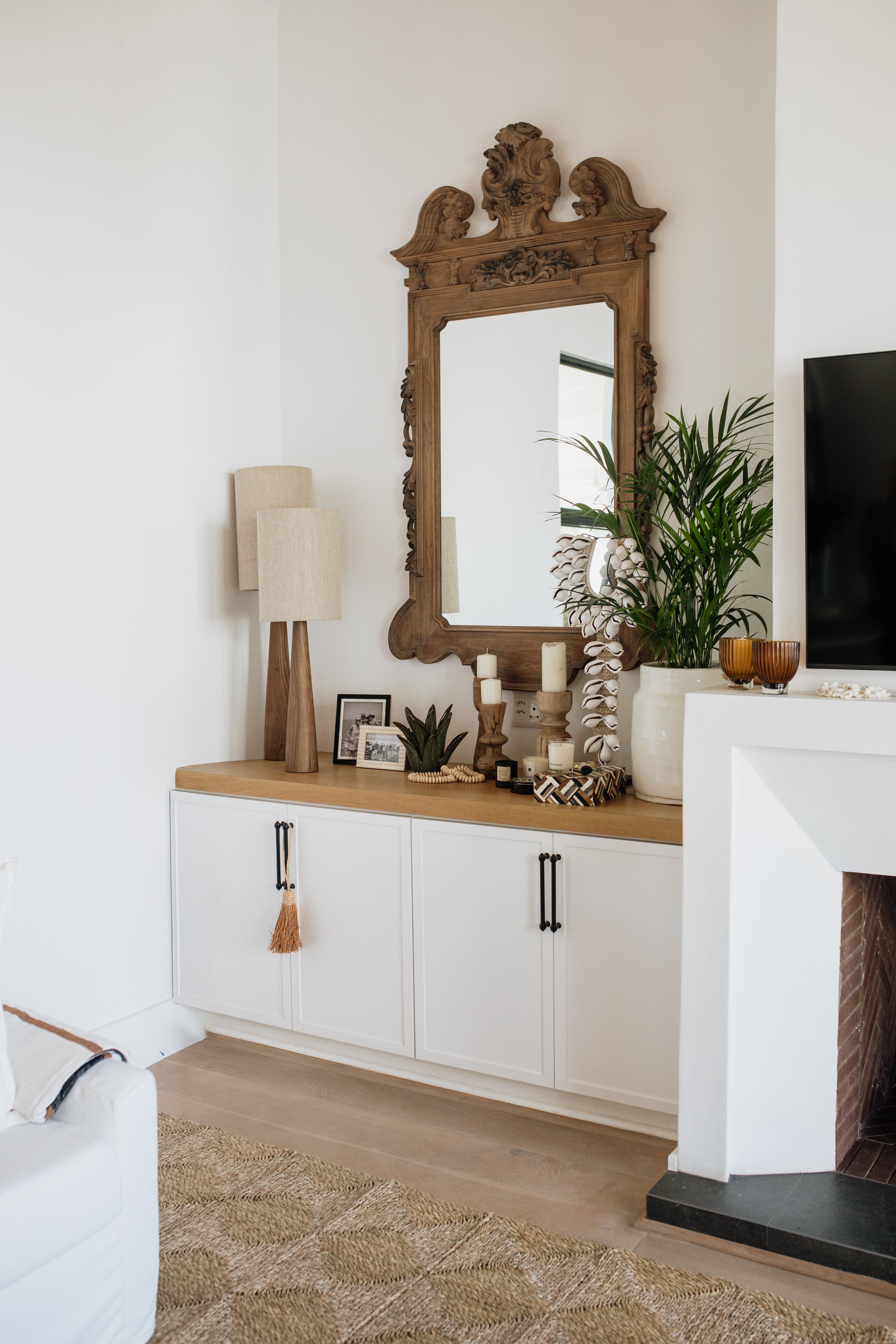 Wooden Lamp with Linen Shade