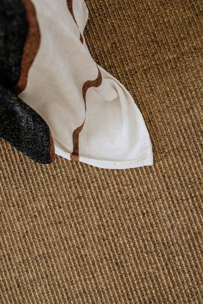 Cotton &amp; Velvet Throw  | Natural, Ivory and Black