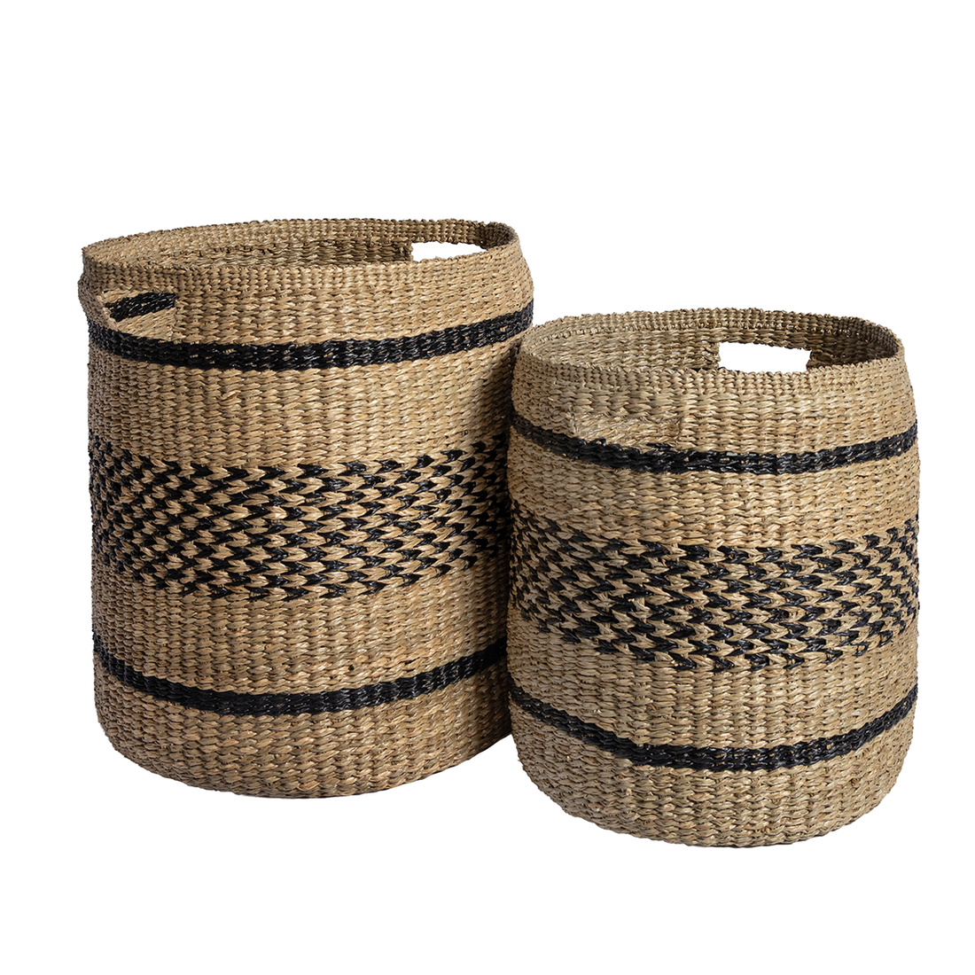 Baskets  Set of 2 |  Natural &amp; Black