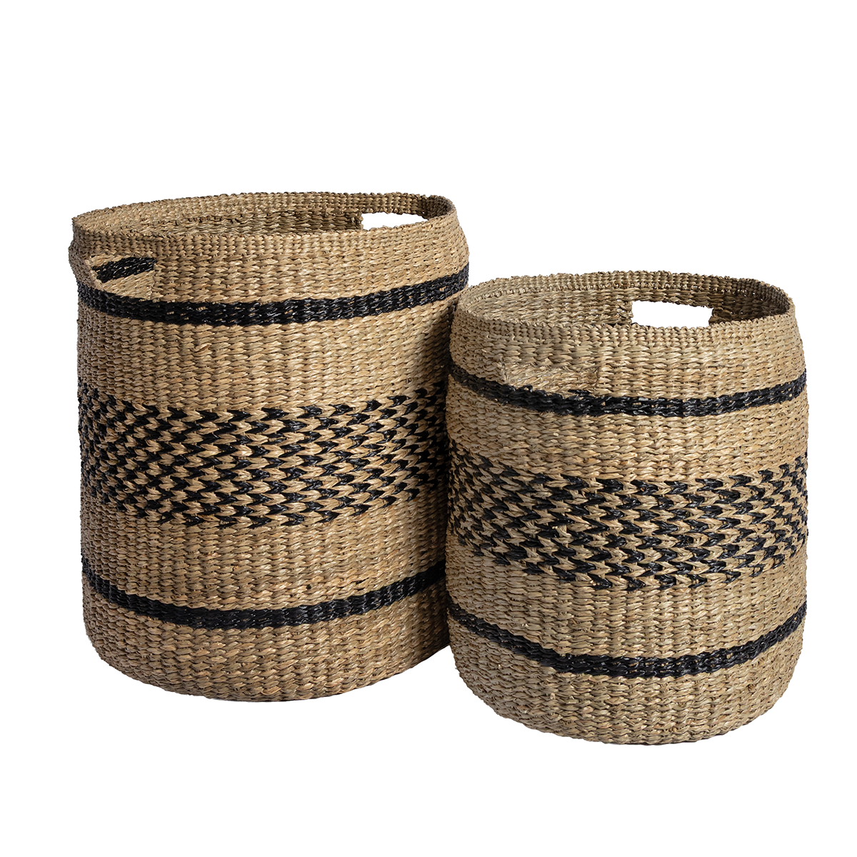 Baskets  Set of 2 |  Natural &amp; Black