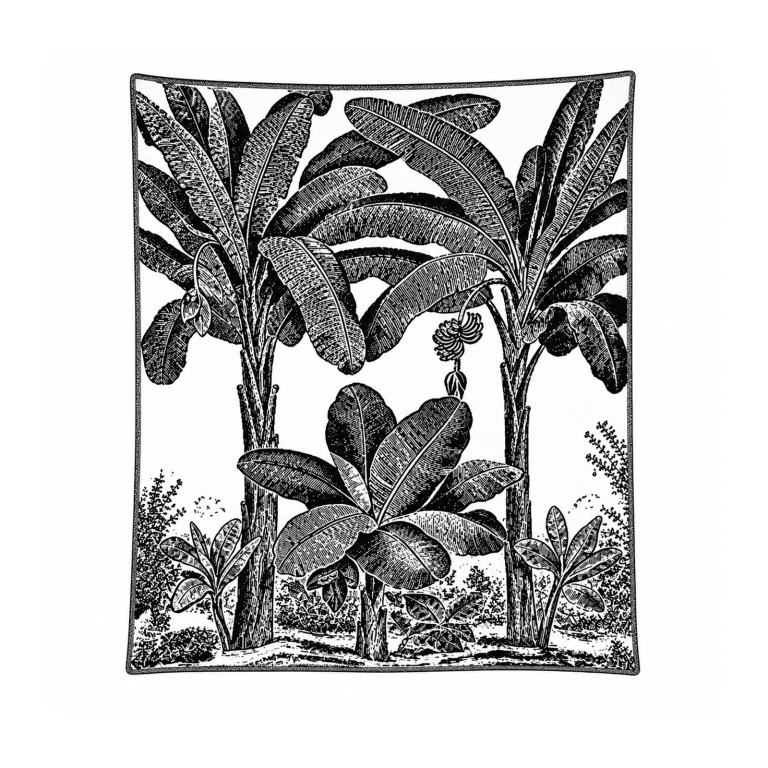Tropical Banana-Leaf  Cotton Throw