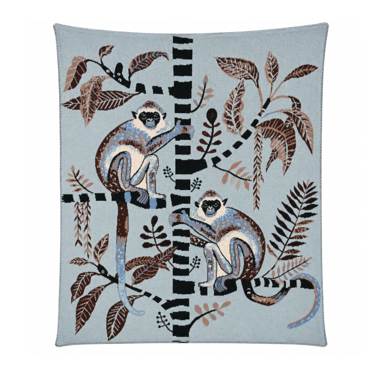 Monkey Cotton Throw
