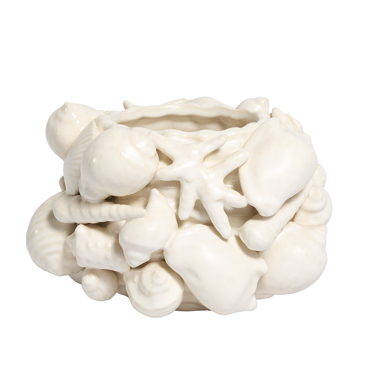 CERAMIC SHELL POT | IVORY