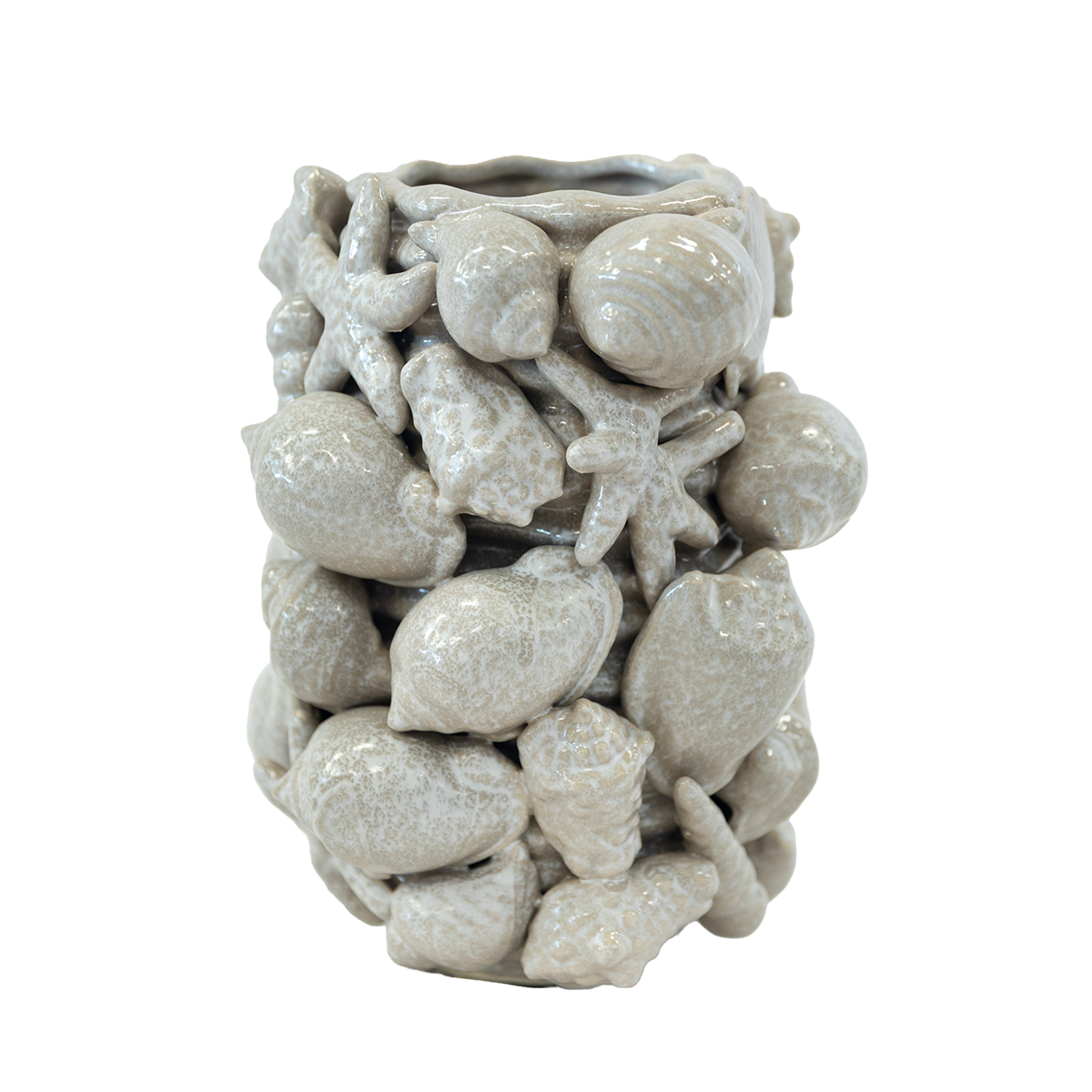 CERAMIC SHELL VASE | TAUPE