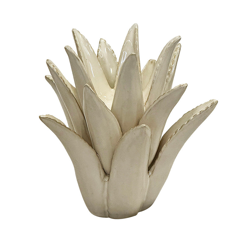CERAMIC SPIKED ALOE | WHITE