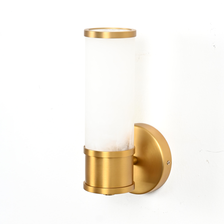 Clarrissa Wall Light | Alabaster &amp; Gold Metal Finish